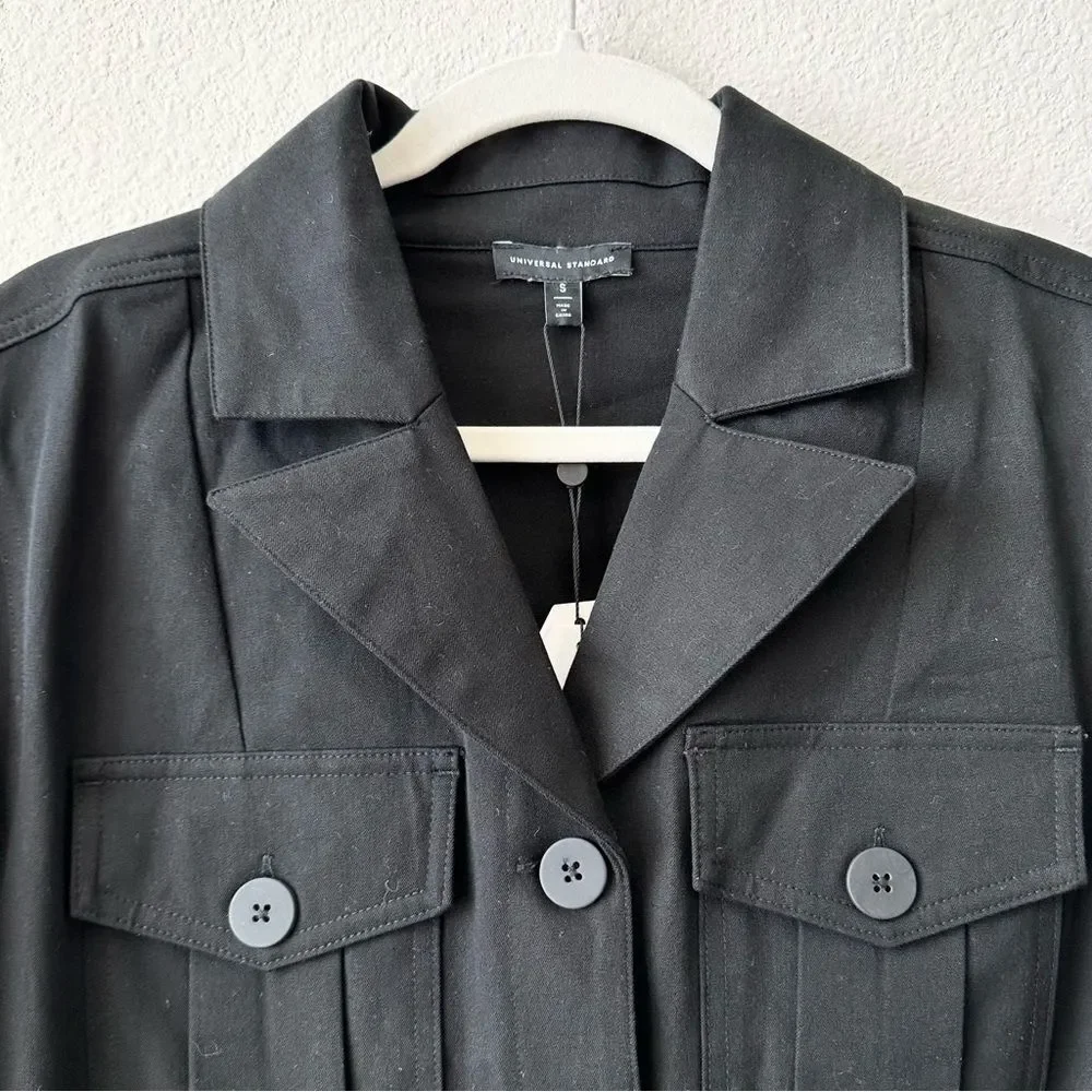 NWT Universal Standard Chelsea Stretch Cotton Twill Jacket Black Size Small (XL) - Picture 5 of 9